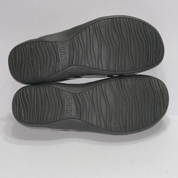 Vionic Clair Mules Sandals Womens 8 Slip On Gray Suede Flat Arch Support Comfort - Picture 13 of 16